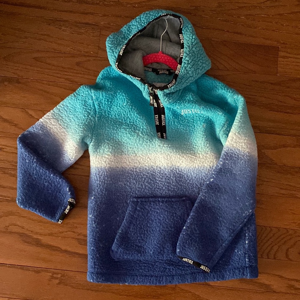 Justice fleece half zip sweater size 8.